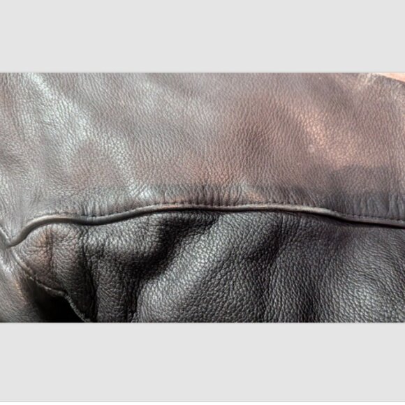 VINTAGE HARLEY DAVIDSON SIZE 46 MEN'S LEATHER MOTORCYCLE JACKET BLACK - Picture 3 of 7